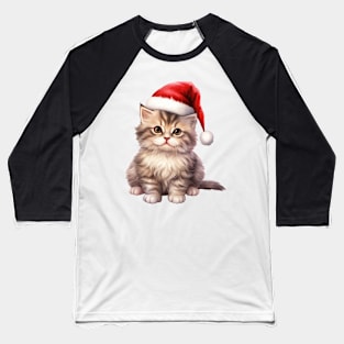 Christmas Kitten Baseball T-Shirt
